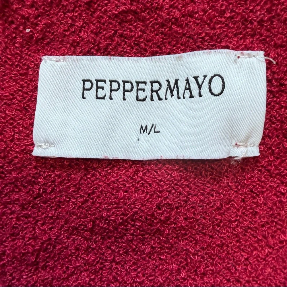 PEPPERMAYO Hidden Hills Knit Rose Strapless Tube Top Maroon Stretch Casual M/L - Picture 6 of 12